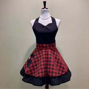 Red and black Buffalo plaid Retro Style Apron